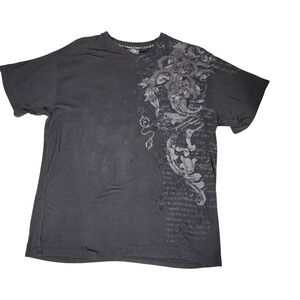 Roar Exclusive Redemption Mens XL Black Graphic T-Shirt Script Y2K Grunge